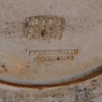 TOINI MUONA, KERAMIIKKA LATTIAUURNA. Sign. TM. Arabia, 1940-luku.