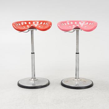 Etienne Fermigier, a pair of tractor seat stools, Mirima, France, 1970's.