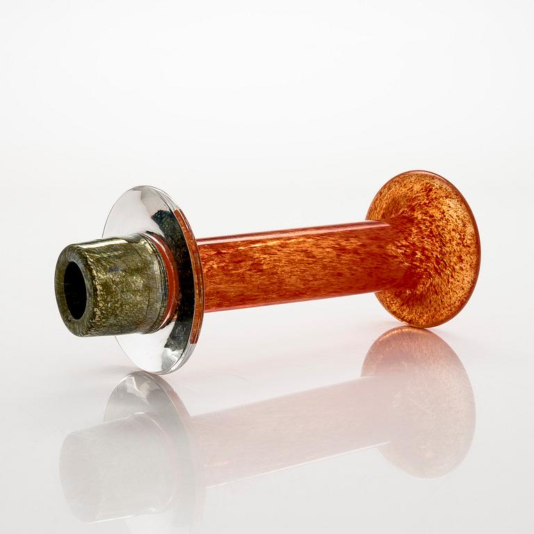 Oiva Toikka, kynttilänjalka, signeerattu Oiva Toikka Nuutajärvi Notsjö.