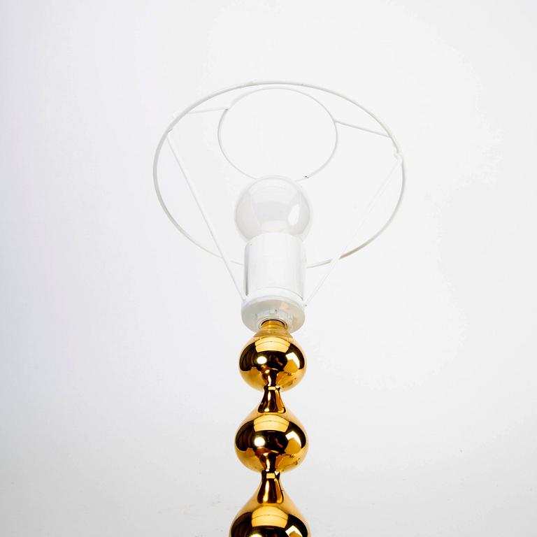 A pair of 24 carat gold plated "Teardrop" table lamps by Hugo Asmussen, Denmark, second half of the 20th century.