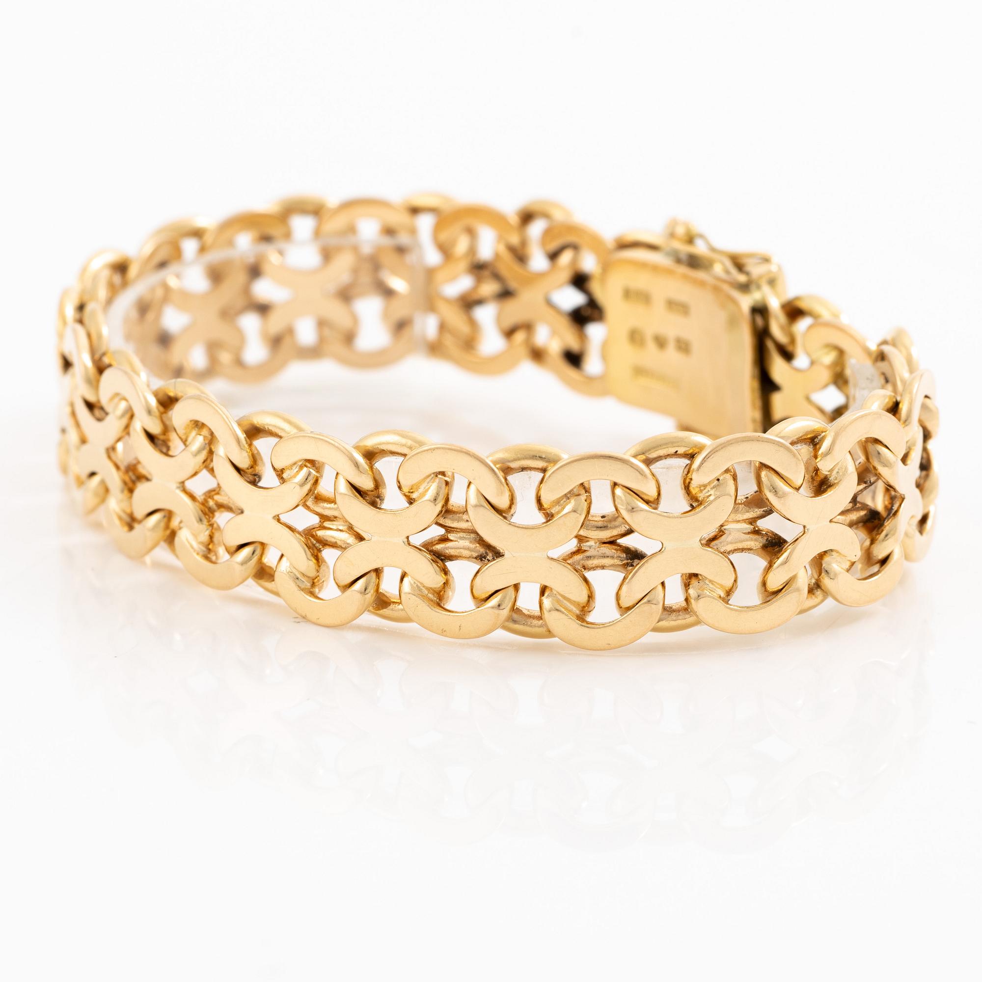 Armband 18K guld, X-länk.