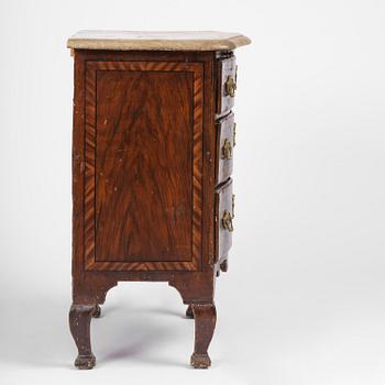 A Swedish late baroque faux bois commode, mid 18th century.