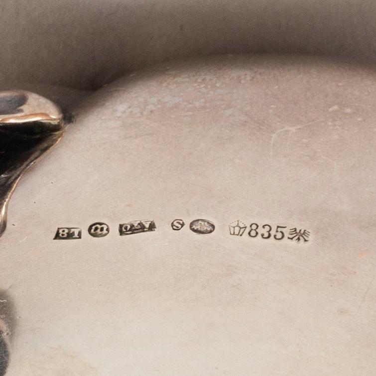 AXEL OHLSSON, kaffeservis, 3 delar, silver, rokokostil, Växjö 1937.