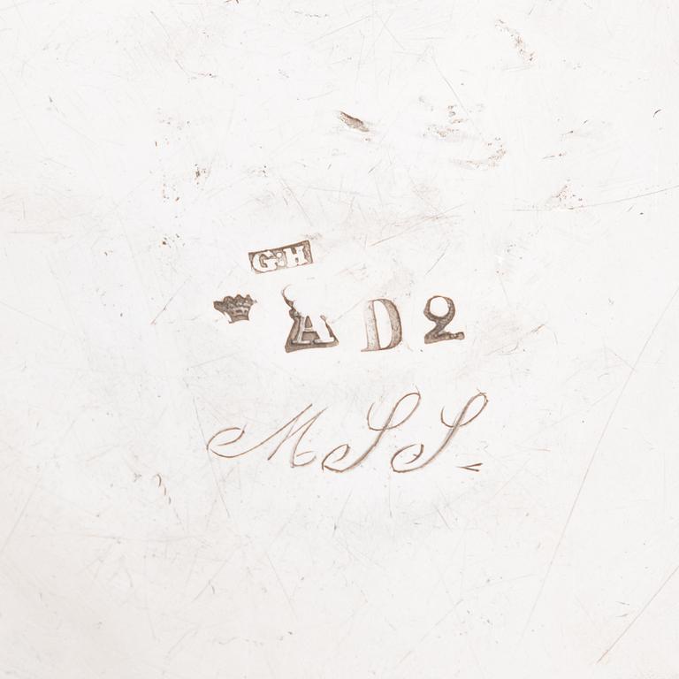 Fat och gräddsnäcka, silver, G. Holmberg, Åbo 1837 och I. Thiel, Kuopio 1841.