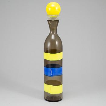 A glass bottle, Venini Murano, second half of the 20th century.