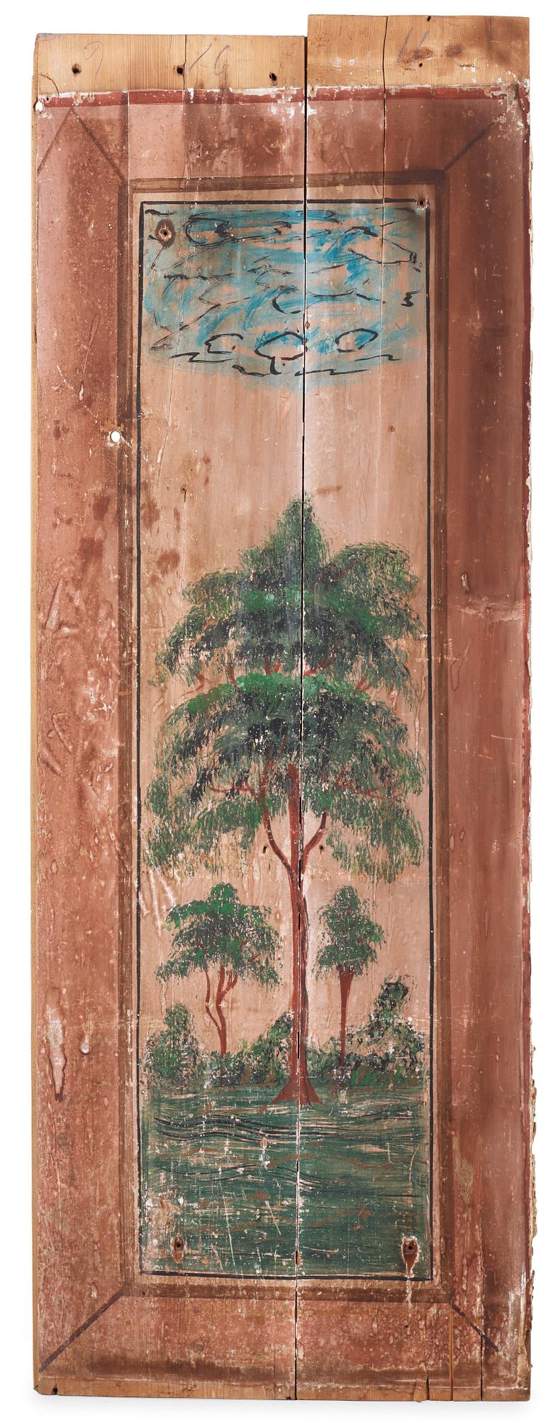 A set of Swedish mid 19th century wooden painted panels.