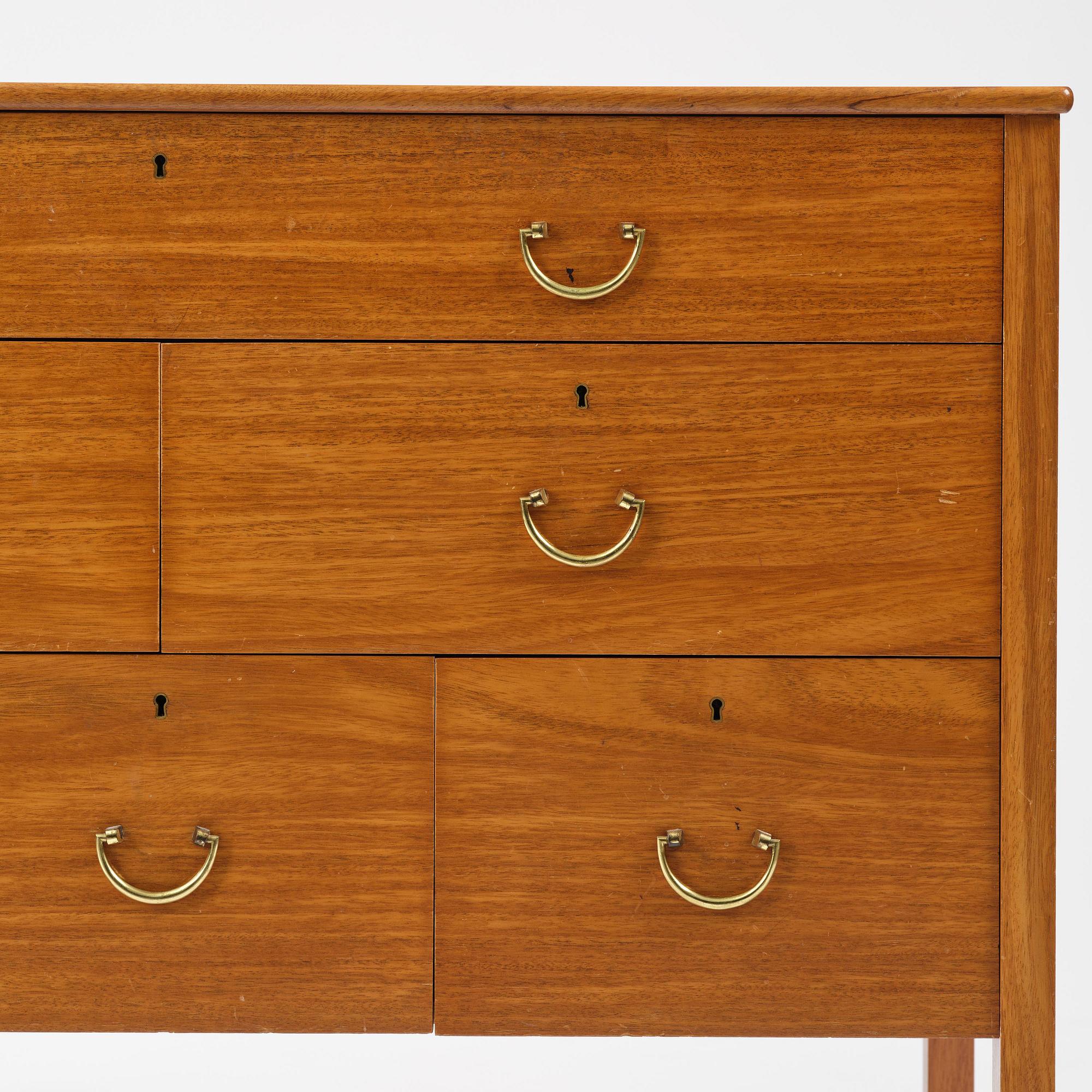 Josef Frank, a mahogany chest of drawers, Firma Svenskt Tenn, 1950s.