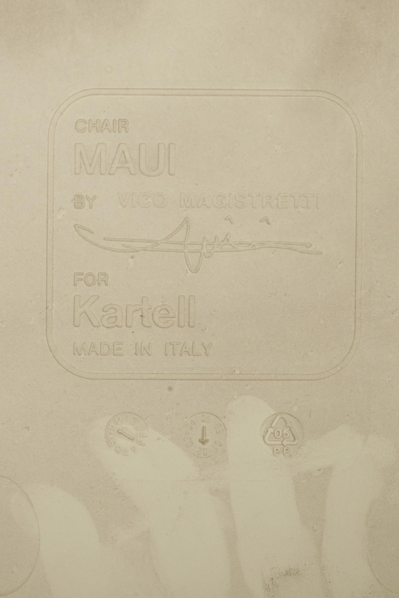 STOLAR, 3 st, "Maui", Vico Magistretti för Kartell, Italien, märkta.