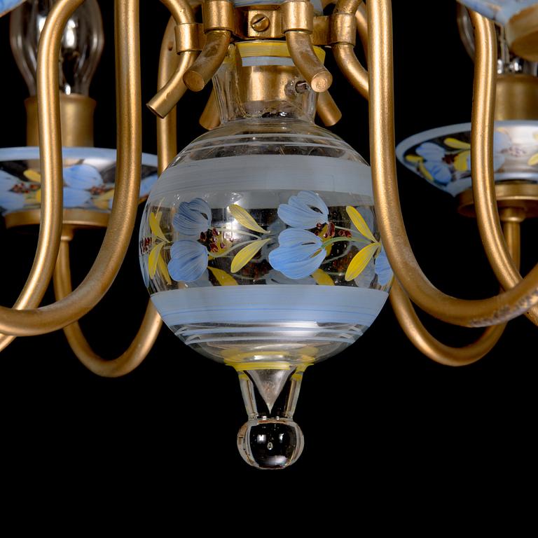 Paavo Tynell,  A 1940s '1752' chandelier, for Taito and Kauklahden Lasitehdas, Finland.