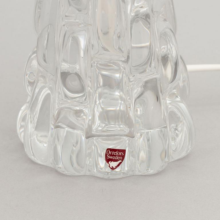 Carl Fagerlund, a matched pair of glass table lights, Orrefors.