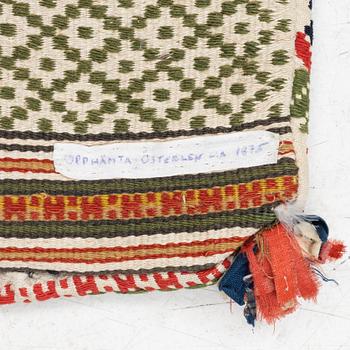 A mid 19th flat-weave (krabbasnår and dukagång) c 100 x 50 cm, Färs district Scania.