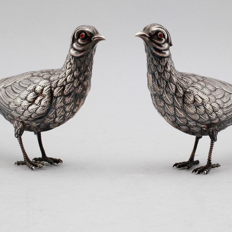 FIGURER, 1 par, silver, Spanien, 1900-talets andra hälft. Vikt ca 155 gram.