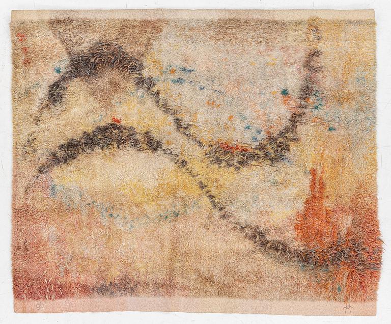 Woven tapestry, "Seidenwandt", rya variant, approx. 145 x 175 cm, Germany, signed B Bernhard.