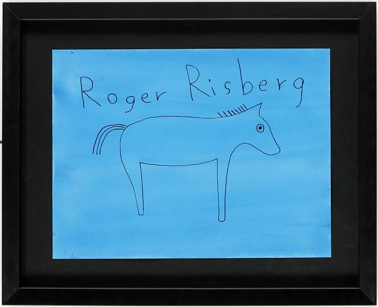 ROGER RISBERG, gouache och tusch på papper. Signerad.