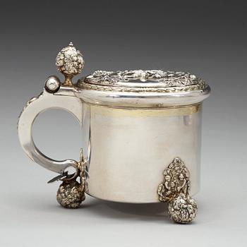 DRYCKESKANNA, av Arvid Falck, Stockholm (verksam 1667-1691). Barock.