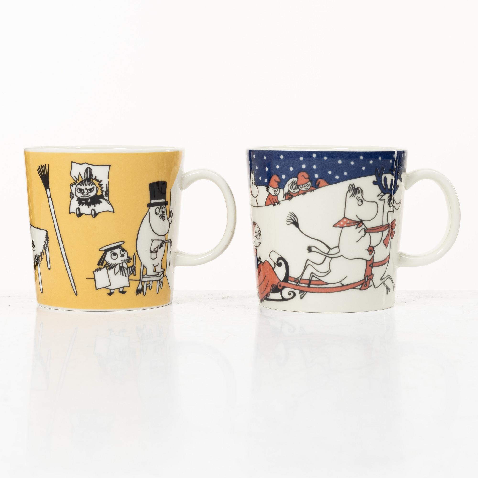 Arabia, two Moomin mugs, Finland, 1996-2002.