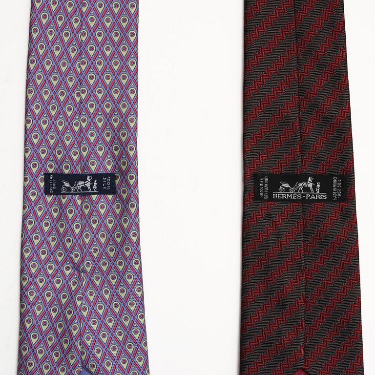 Hermès, two silk ties.