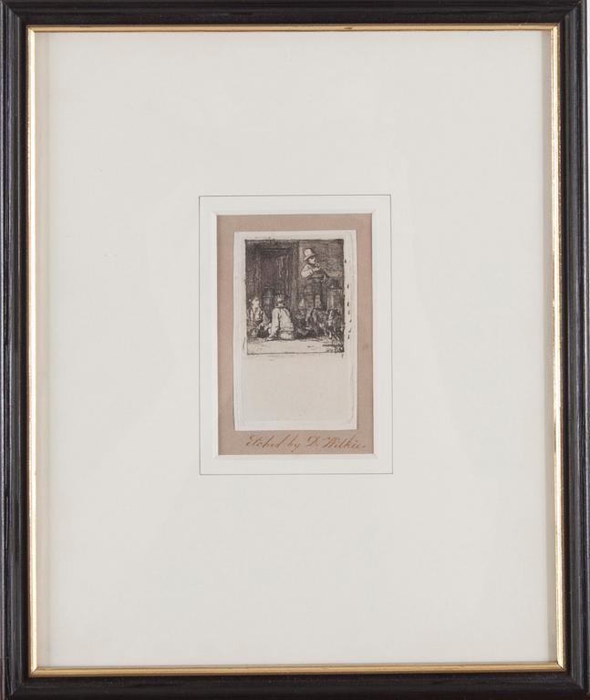 DAVID WILKIE, etsning, plåtsignering.