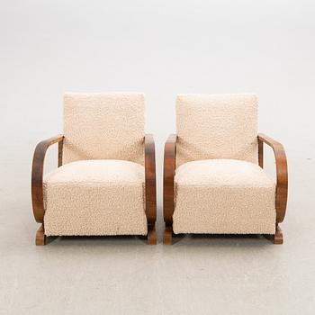 Armchairs, a pair, Art Deco, first half of the 20th century.