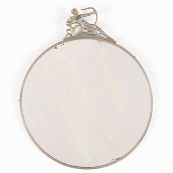 A Swedish grace mirror, pewter, 1920-30's.