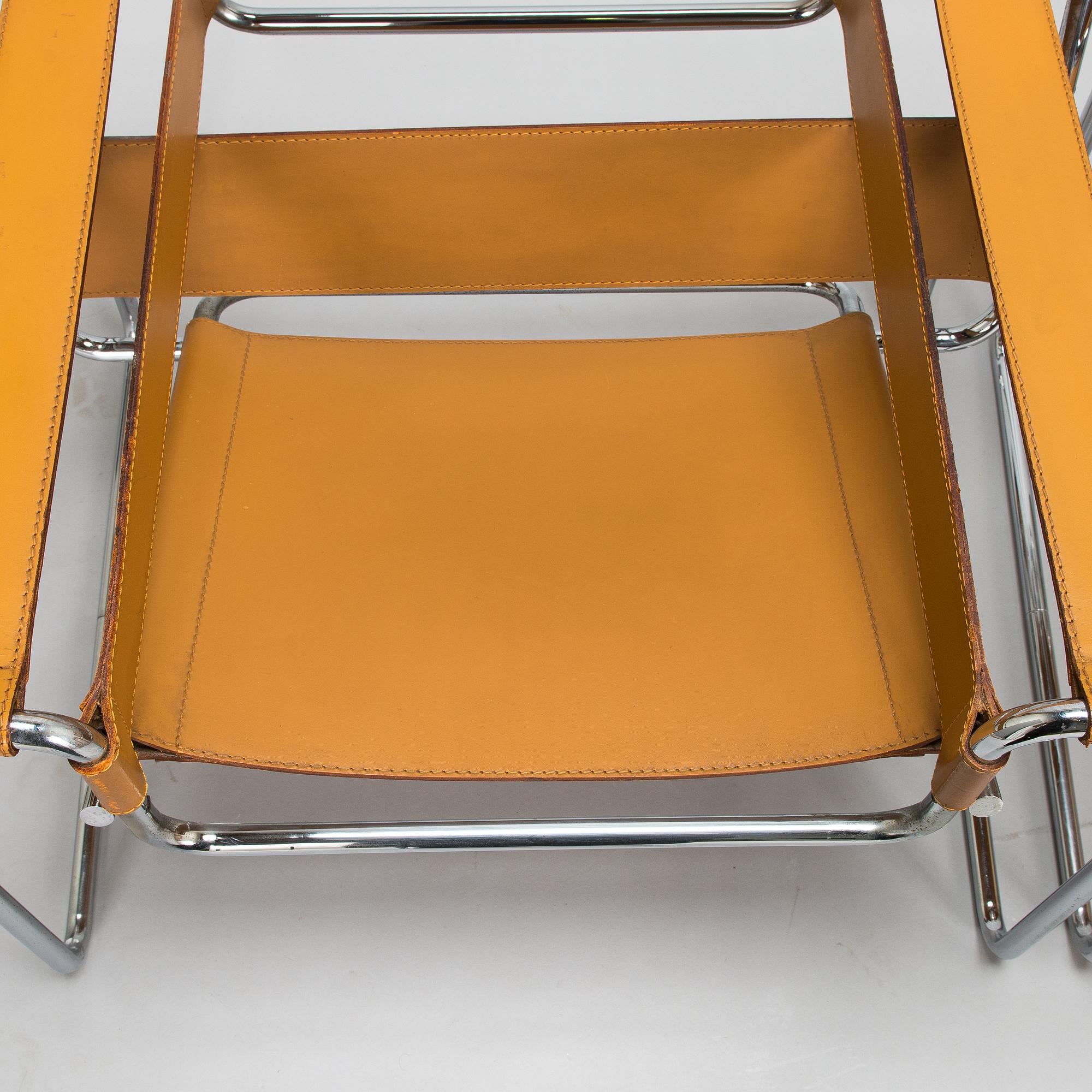 Marcel Breuer, Two "Wassily" armchairs. Gavina, latter part of the 20th century.
