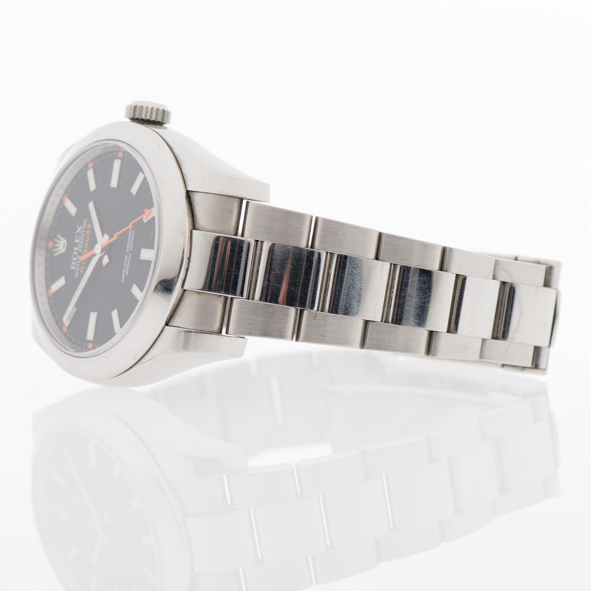 ROLEX, Oyster Perpetual Milgauss, wrist watch 40 mm.