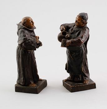 FIGURER, ett par, terrakotta, Goldscheider, Wien, omkring år 1900.