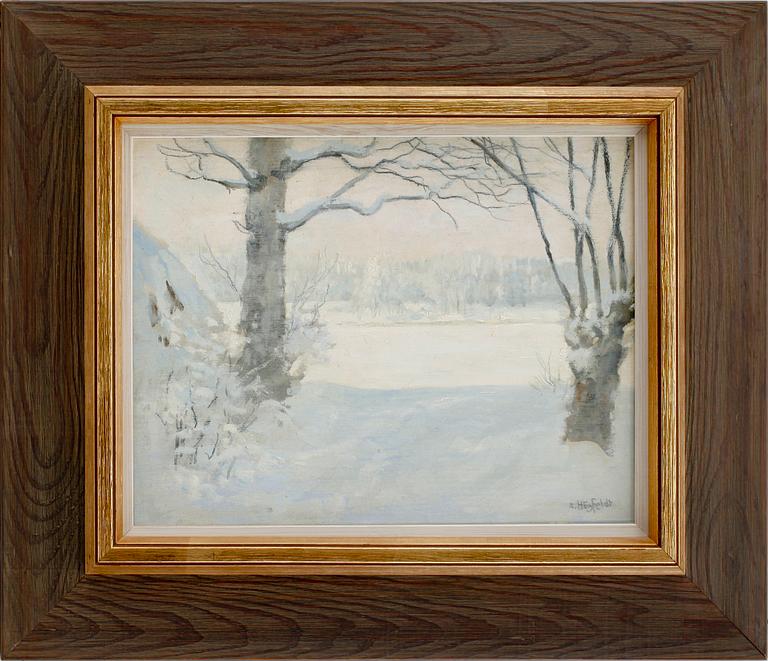 ROBERT HÖGFELDT, olja på pannå. Sign.