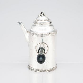 A Swedish Gustavian silver coffee-pot, marks of Samuel Lyberg, Borås 1779-1834.