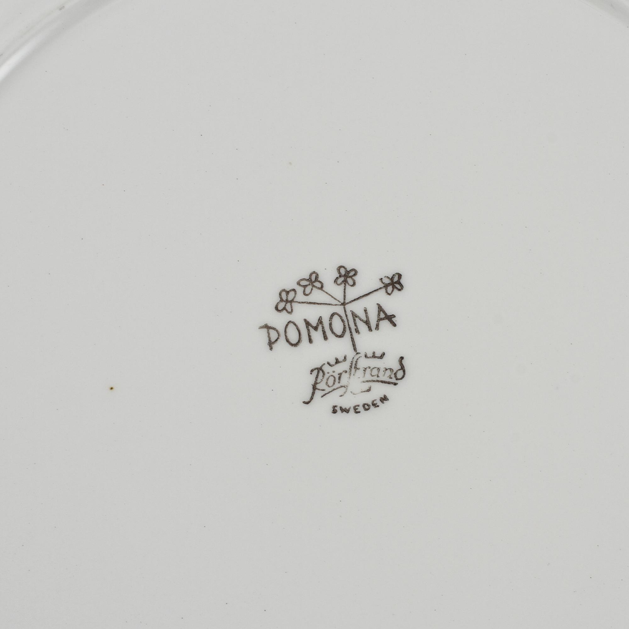 TALLRIKAR, 13 st, porslin, "Pomona", Marianne Westman, Rörstrand, 1900-talets mitt/andra hälft.