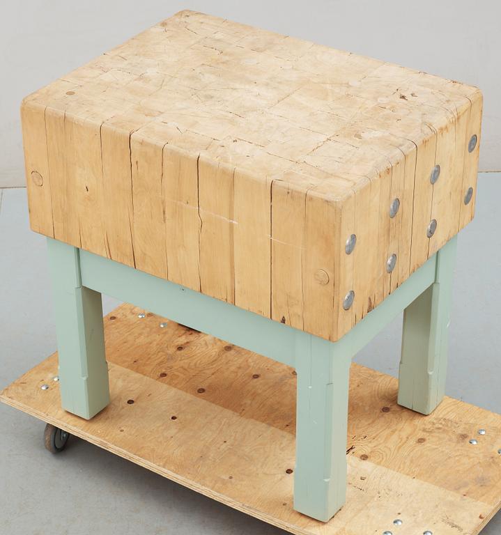 SLAKTARBÄNK /STYCKBÄNK, trä, 1800/1900-tal.
