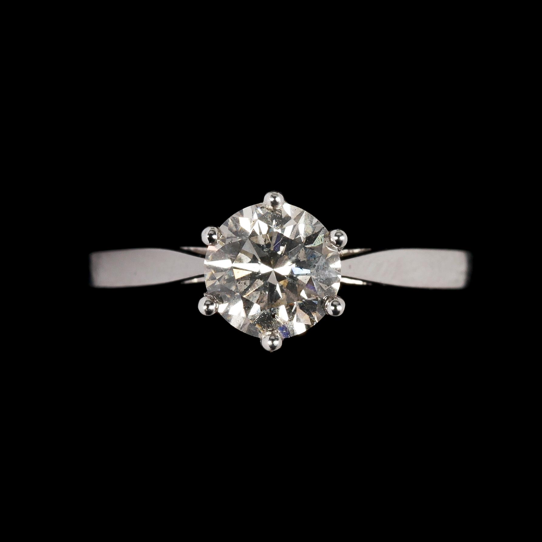 RING, brilliant cut diamond, 1.07 cts.