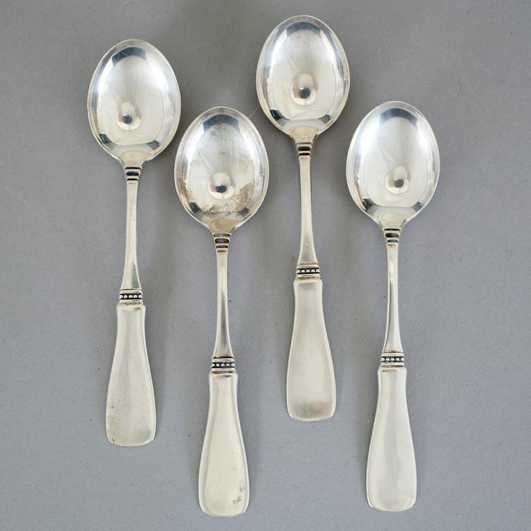 KAFFESKEDAR, 14 st, silver, modell Uppsala, MGAB, 1960-tal. Total vikt ca 212 g.