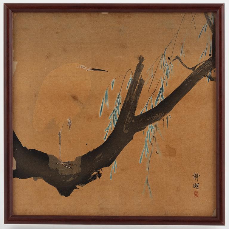 Okuhara Seiko, "Heron and willow".