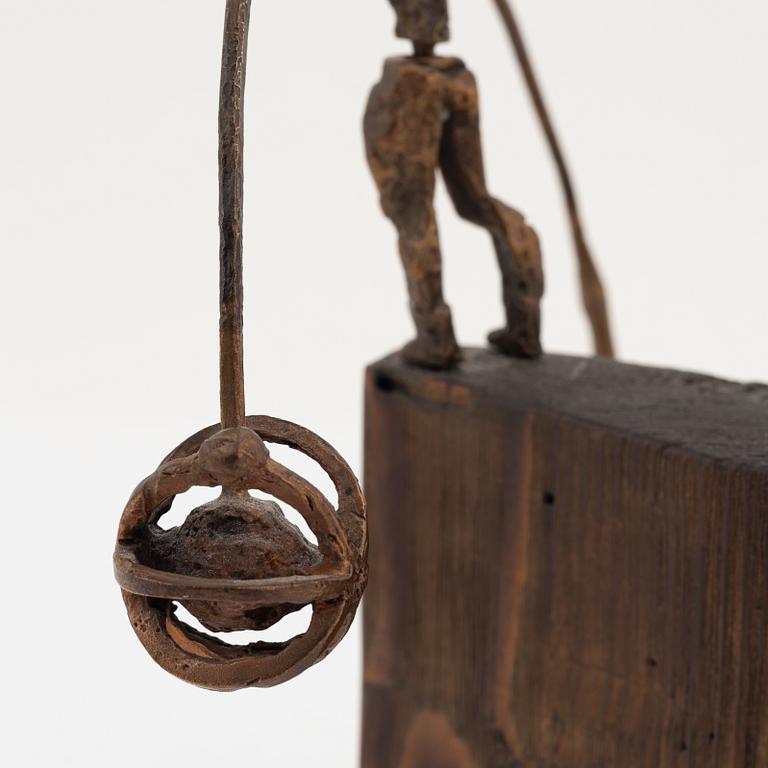 Puck Stocklassa, sculpture, bronze and pine, signed Puck.