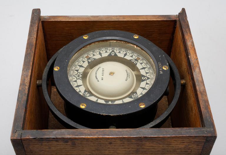 A 20th century binnacle, marked C.M. Hammar, Göteborg.