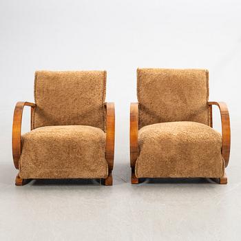 Armchairs, a pair, Art Deco, first half of the 20th century.