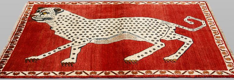 Matta, Figural Kashgai, ca 152 x 90 cm.