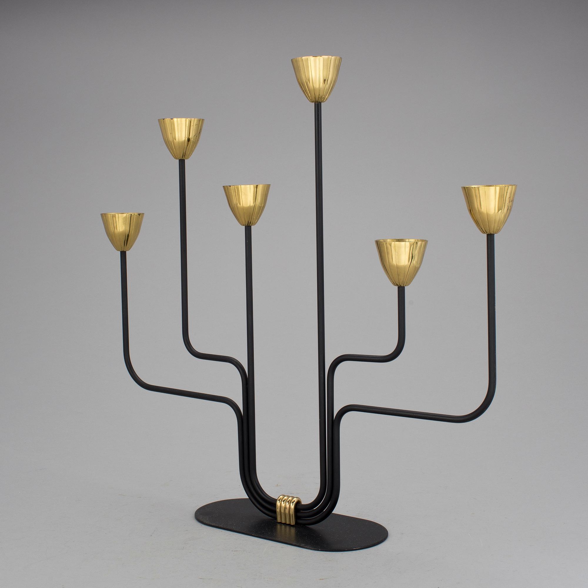 LJUSSTAKE, mässing, Gunnar Ander, Ystad Metall, 1900-talets mitt.