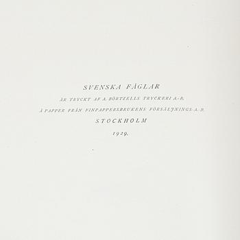 Bröderna von Wright, "Svenska Fåglar", 3 volymer, Förlaget Svenska Fåglar, A, Börtzells Tryckeri AB, Stockholm, 1927-29.