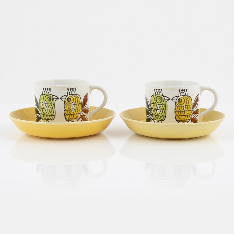 Marianne Westman, a pair of 'King' cups with saucers, Rörstrand, Sweden, 1964-65.