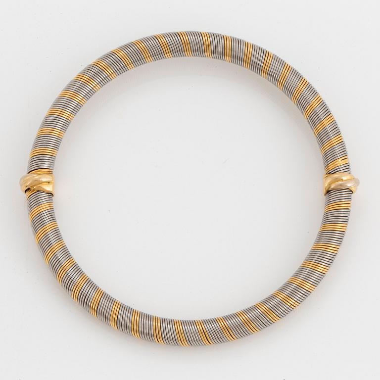 Cartier armband och ett par örhängen stål och 18K guld.