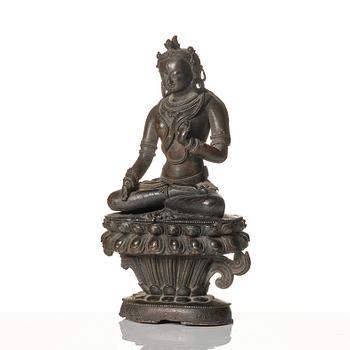 Vit tara, brons. Qingdynastin, Palastil, 16/1700-tal.