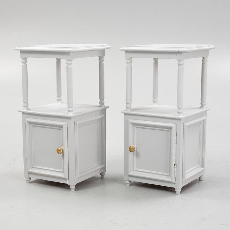 A pair of bedside tables, early 20th century.