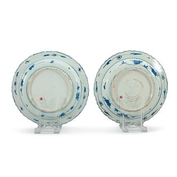 Two blue and white dishes, Ming dynasty, Tianqi (1621-27).