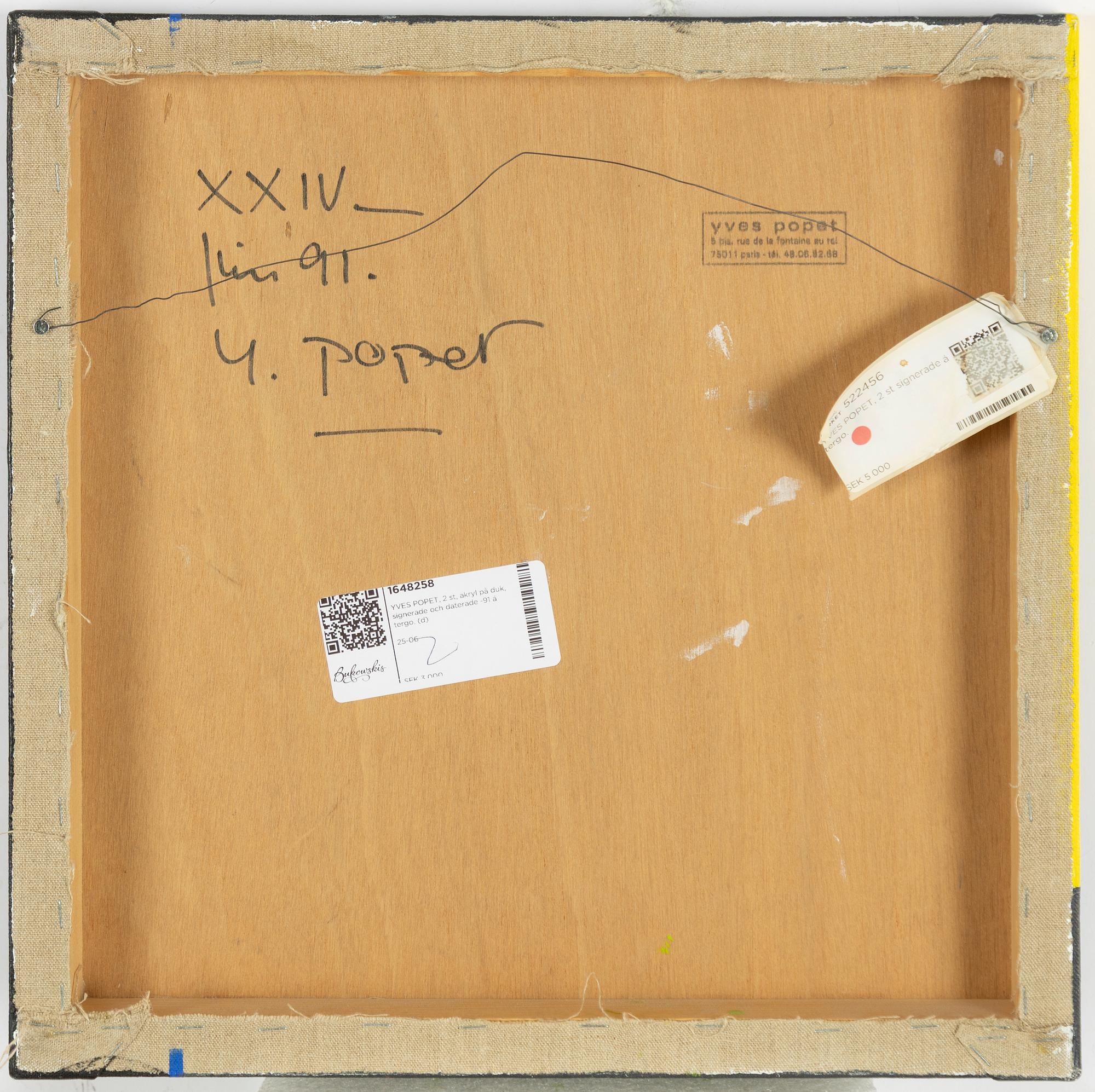 Yves Popet, "XXIV", "XXI".