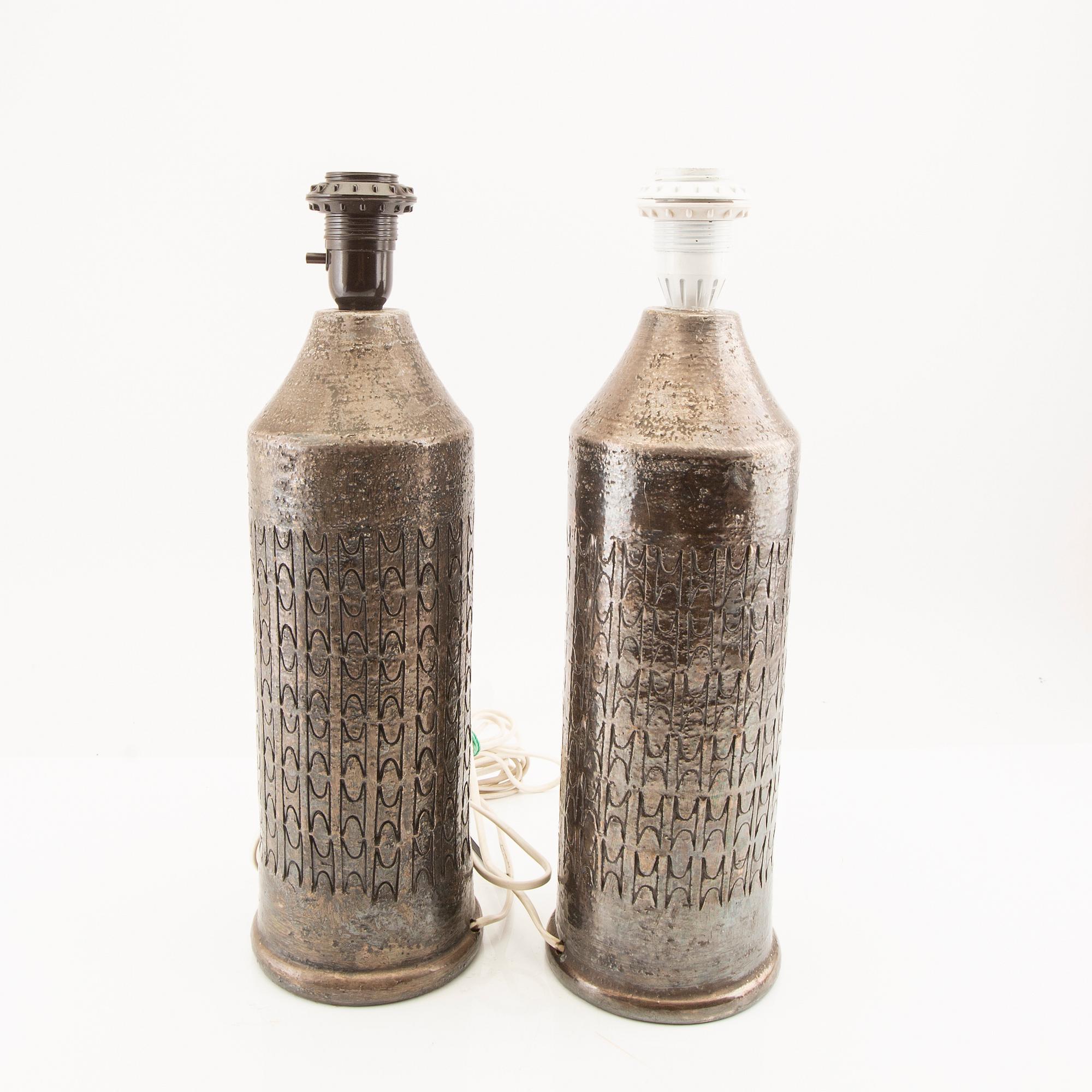 Table lamps, a pair of Bergboms/Bitossi from the second half of the 20th century.