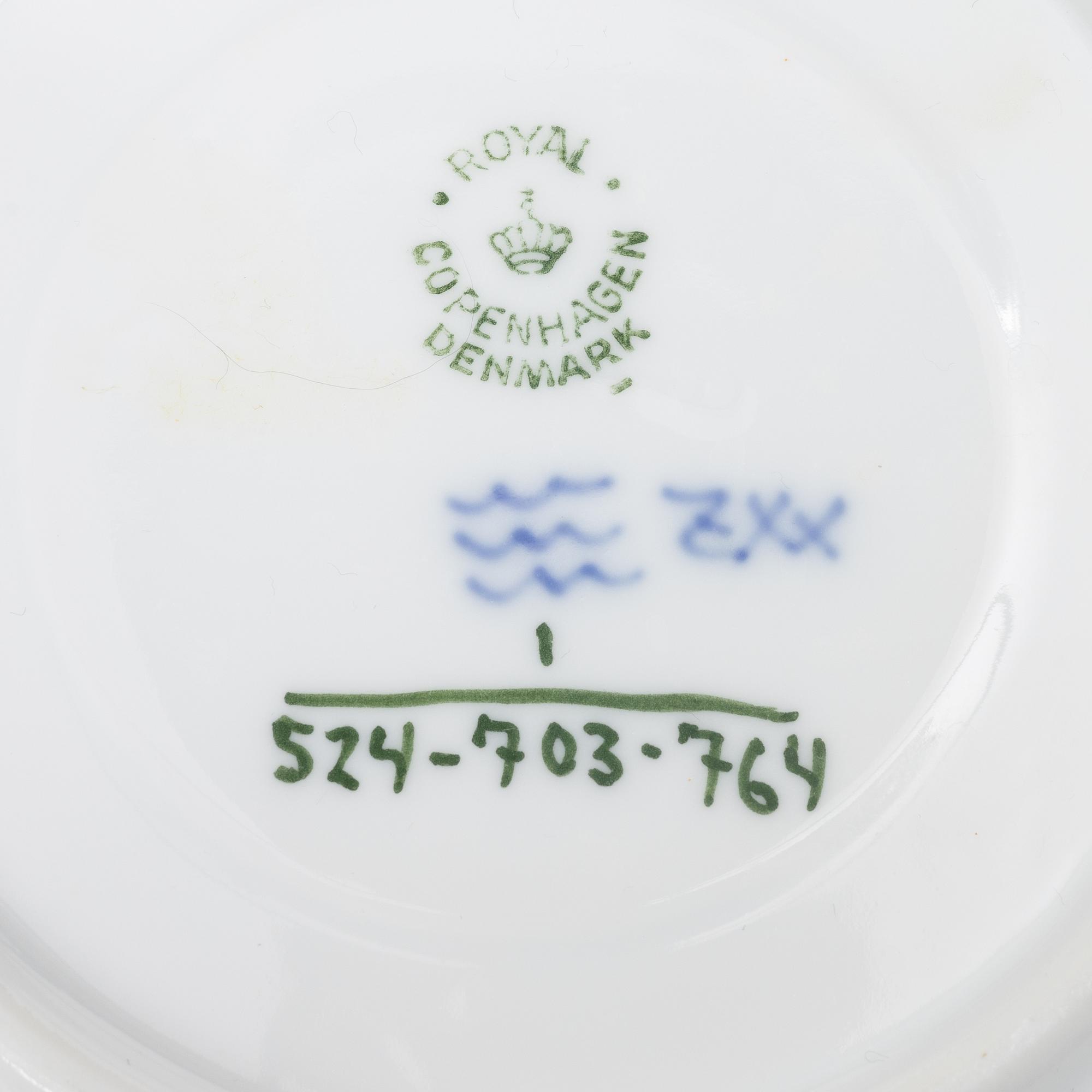 Royal Copenhagen, a 36-piece tea service, 'Blue Fluted', Denmark.