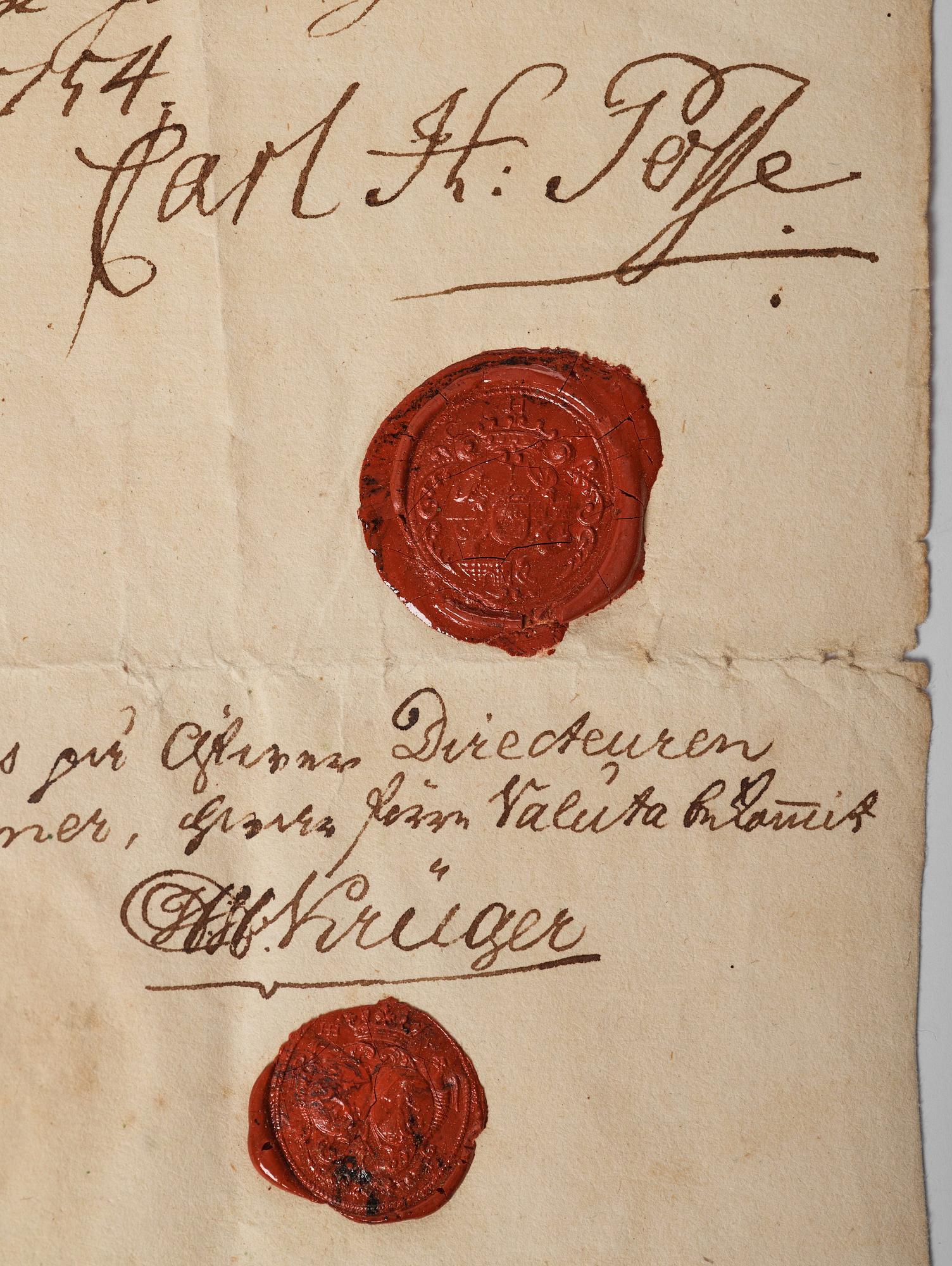 Aktiebrev, Ahlingsåhs Manufaktur Werk (Manufactur-Societet), No 285, 1728,