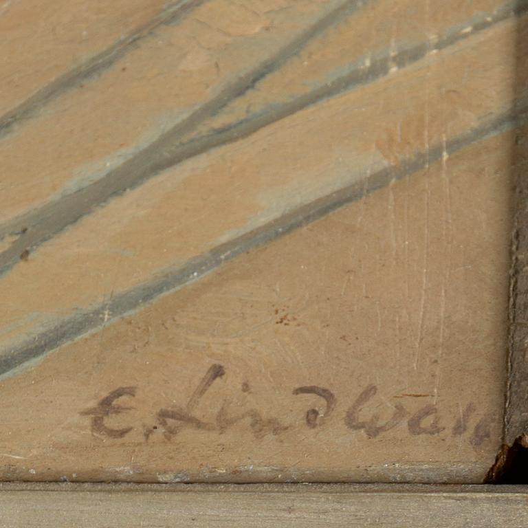Erik Lindwall, oil on panel, signed.